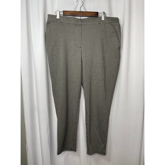 Nine West trousers slacks pants women's XL black khaki houndstooth pull on comfo - Picture 11 of 16